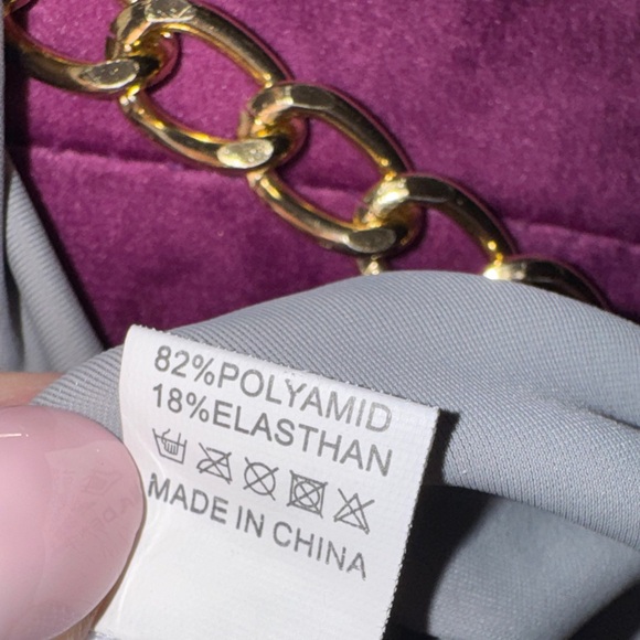 Gray Shark Bite White Teeth Open Side Bathing Suit One-Shoulder Swimsuit Gold S - Picture 9 of 11